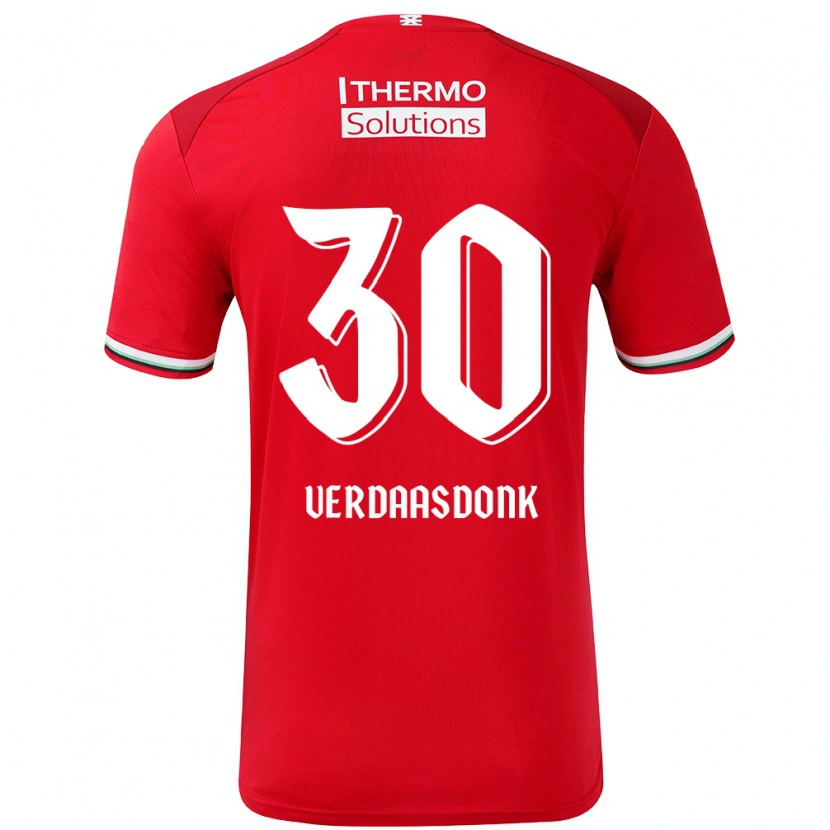 Danxen Mujer Camiseta Suus Verdaasdonk #30 Rojo Blanco 1ª Equipación 2024/25 La Camisa México
