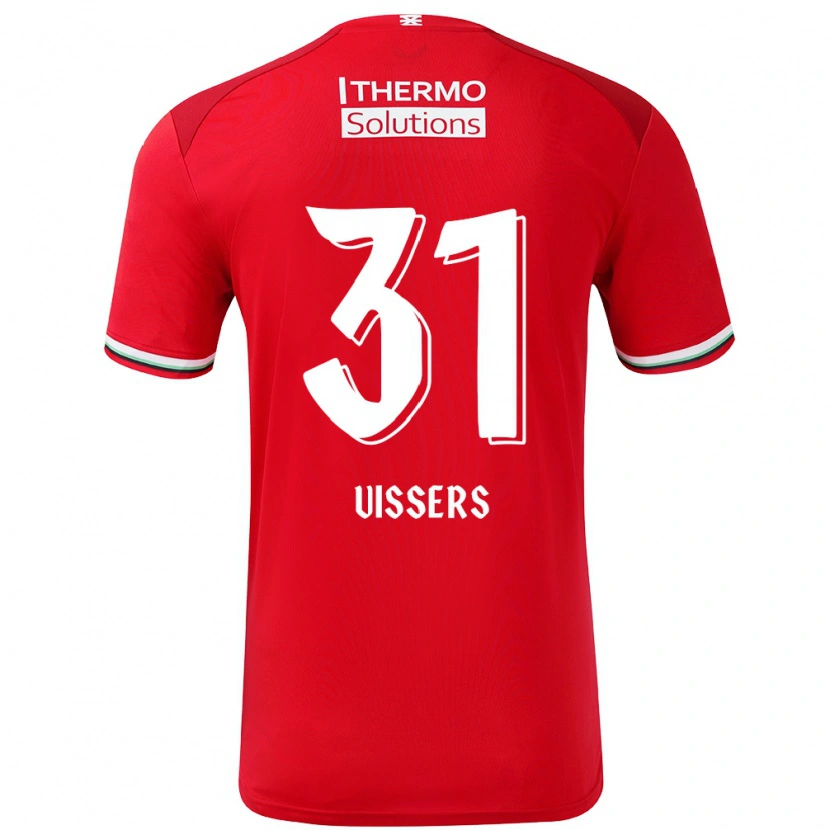 Danxen Mujer Camiseta Kiki Vissers #31 Rojo Blanco 1ª Equipación 2024/25 La Camisa México