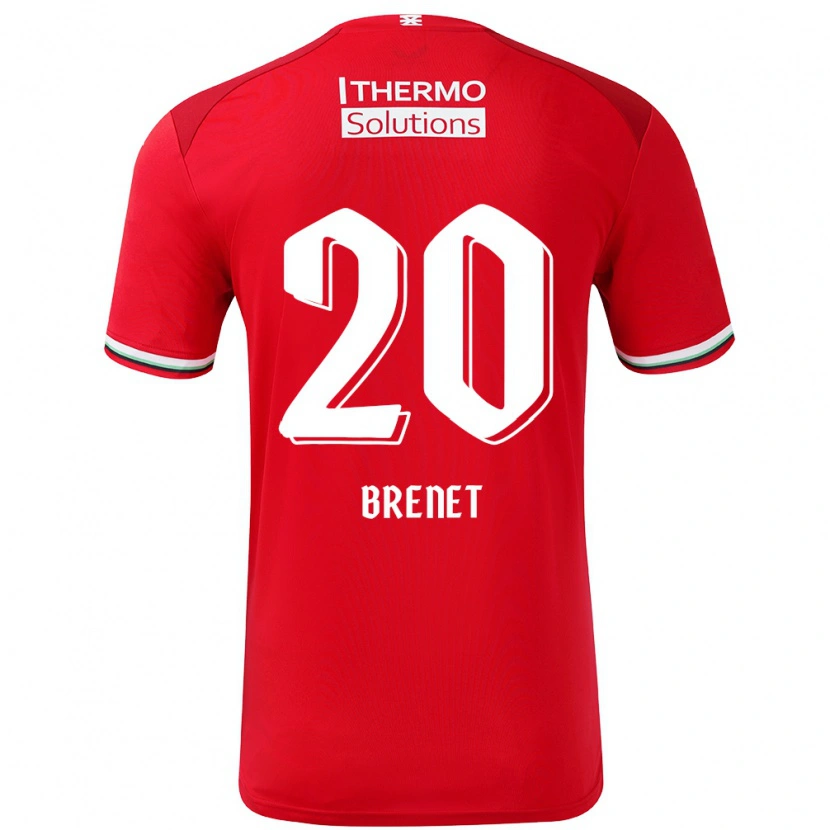 Danxen Mujer Camiseta Joshua Brenet #20 Rojo Blanco 1ª Equipación 2024/25 La Camisa México