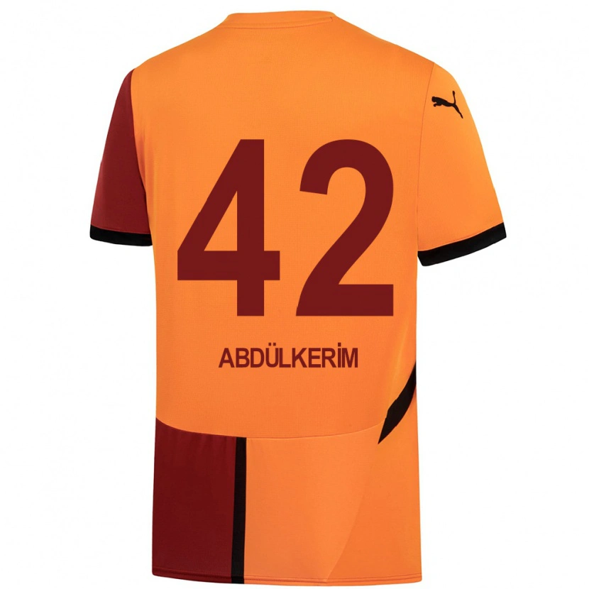 Danxen Mujer Camiseta Abdülkerim Bardakcı #42 Amarillo Rojo 1ª Equipación 2024/25 La Camisa México