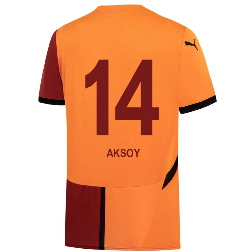 Danxen Mujer Camiseta Berkan Aksoy #14 Amarillo Rojo 1ª Equipación 2024/25 La Camisa México