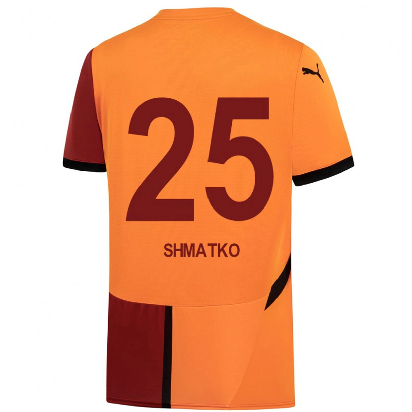 Danxen Mujer Camiseta Lyubov Shmatko #25 Amarillo Rojo 1ª Equipación 2024/25 La Camisa México