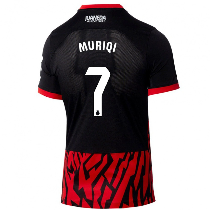 Danxen Mujer Camiseta Vedat Muriqi #7 Negro Rojo 1ª Equipación 2024/25 La Camisa México