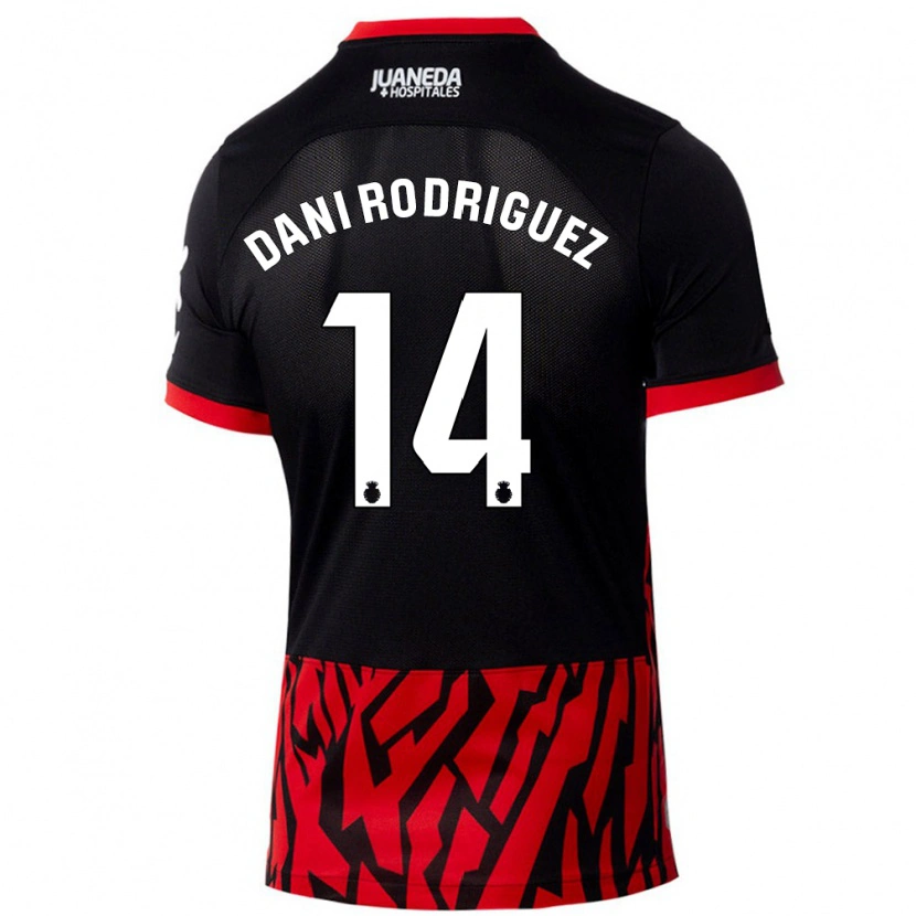Danxen Mujer Camiseta Dani Rodríguez #14 Negro Rojo 1ª Equipación 2024/25 La Camisa México