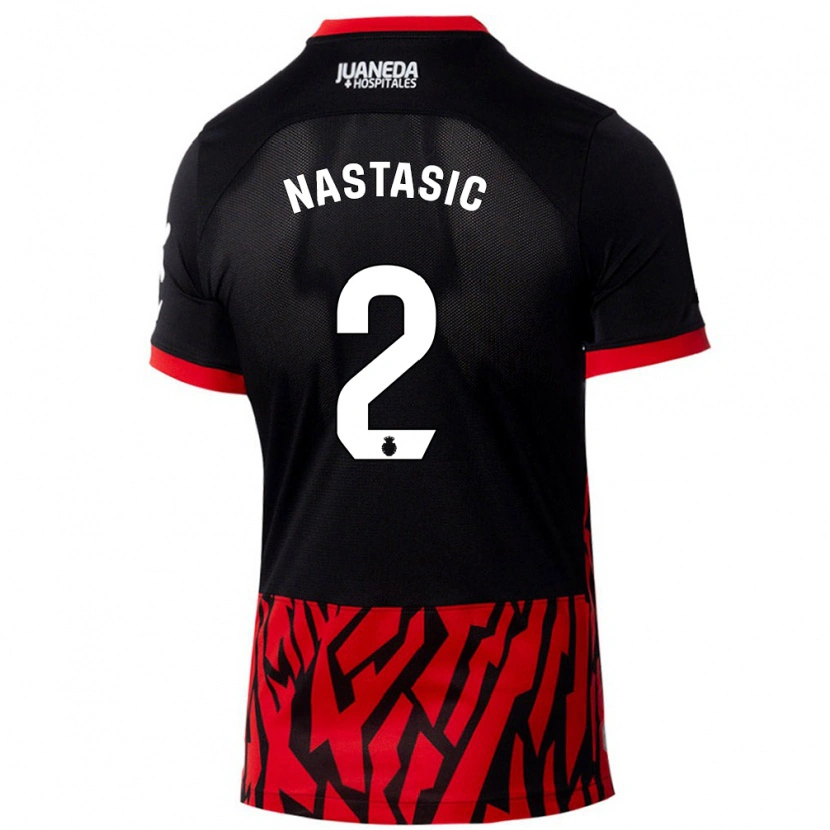 Danxen Mujer Camiseta Matija Nastasic #2 Negro Rojo 1ª Equipación 2024/25 La Camisa México