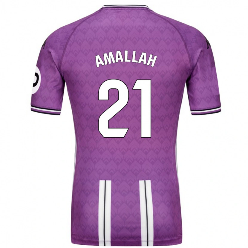 Danxen Mujer Camiseta Selim Amallah #21 Púrpura Blanco 1ª Equipación 2024/25 La Camisa México