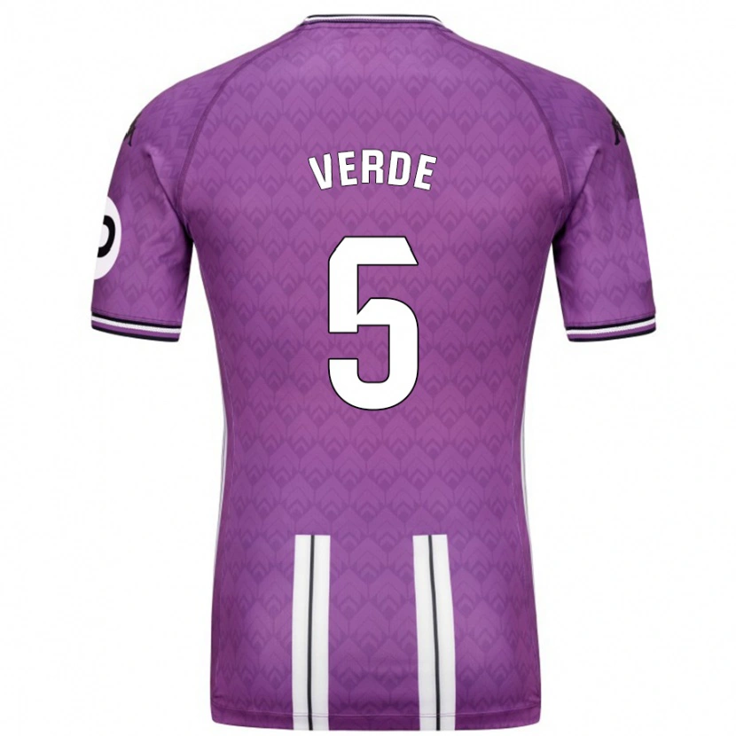 Danxen Mujer Camiseta Adrián Verde #5 Púrpura Blanco 1ª Equipación 2024/25 La Camisa México