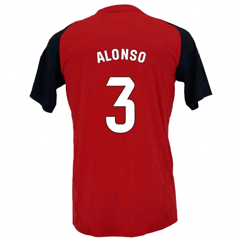 Danxen Mujer Camiseta Julio Alonso #3 Rojo Negro 1ª Equipación 2024/25 La Camisa México