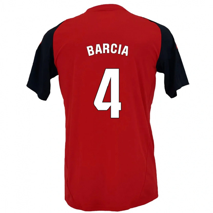 Danxen Mujer Camiseta Sergio Barcia #4 Rojo Negro 1ª Equipación 2024/25 La Camisa México