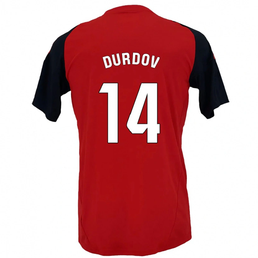 Danxen Mujer Camiseta Ivan Durdov #14 Rojo Negro 1ª Equipación 2024/25 La Camisa México