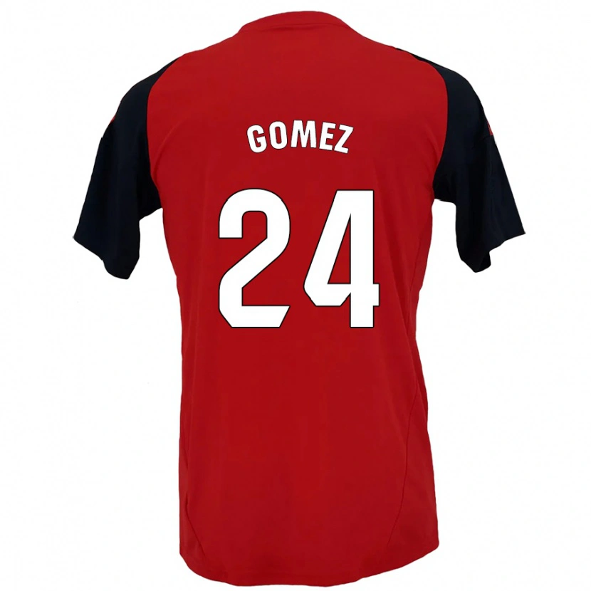 Danxen Mujer Camiseta Jonathan Gómez #24 Rojo Negro 1ª Equipación 2024/25 La Camisa México