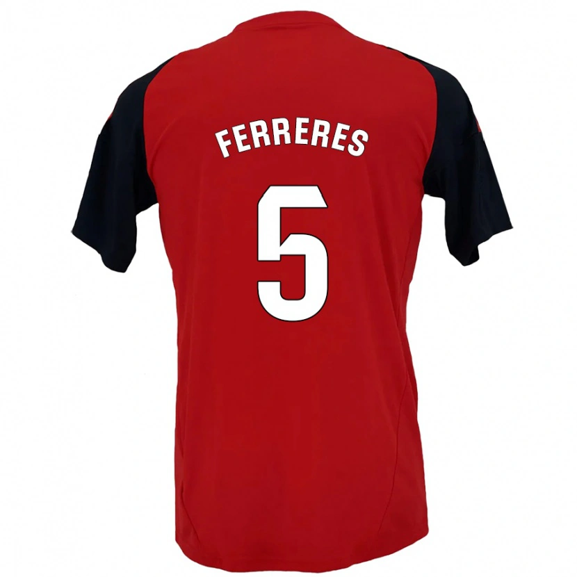 Danxen Mujer Camiseta Manolo Ferreres #5 Rojo Negro 1ª Equipación 2024/25 La Camisa México