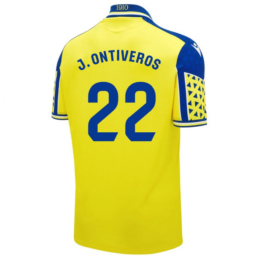 Danxen Mujer Camiseta Javi Ontiveros #22 Amarillo Azul 1ª Equipación 2024/25 La Camisa México