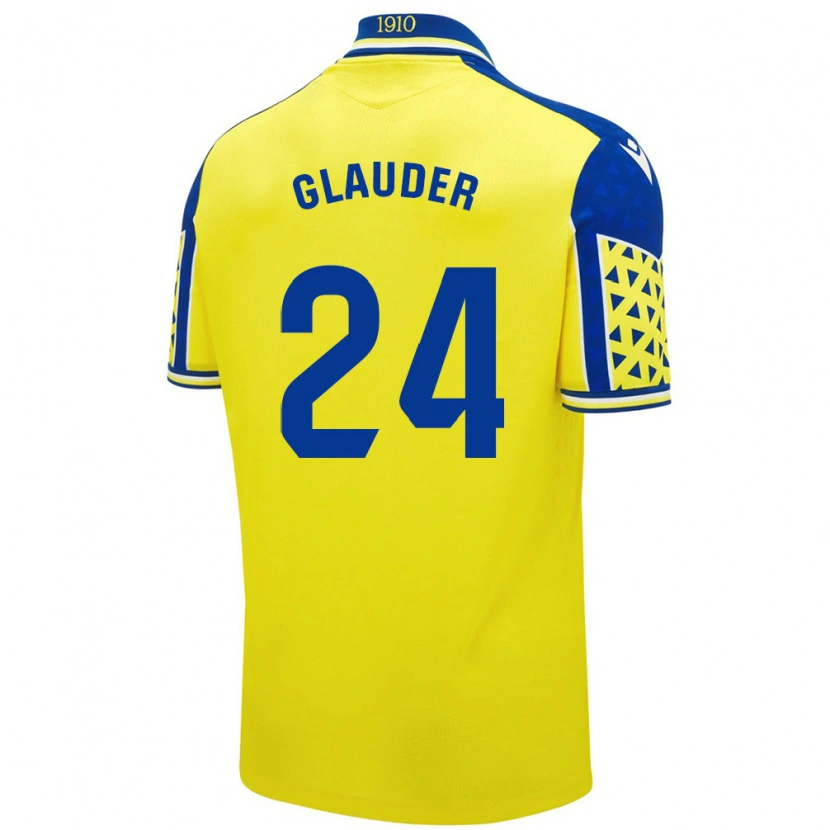 Danxen Mujer Camiseta Cristian Glauder #24 Amarillo Azul 1ª Equipación 2024/25 La Camisa México