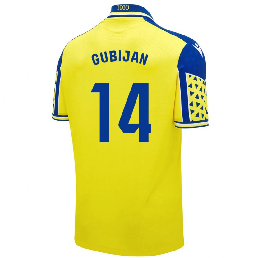 Danxen Mujer Camiseta Lovro Gubijan #14 Amarillo Azul 1ª Equipación 2024/25 La Camisa México