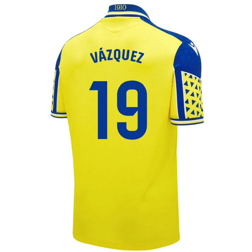 Danxen Mujer Camiseta Borja Vázquez #19 Amarillo Azul 1ª Equipación 2024/25 La Camisa México