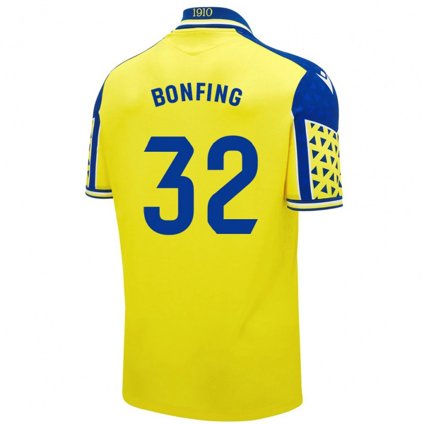 Danxen Mujer Camiseta Boubacar Bonfing #32 Amarillo Azul 1ª Equipación 2024/25 La Camisa México