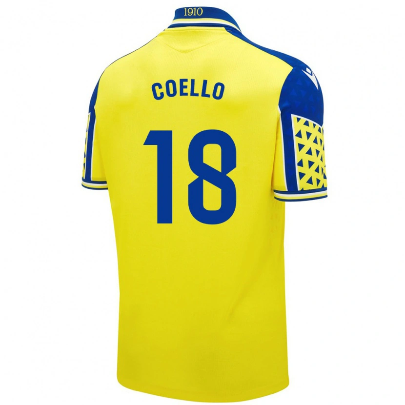 Danxen Mujer Camiseta María Del Carmen Coello Vidal #18 Amarillo Azul 1ª Equipación 2024/25 La Camisa México
