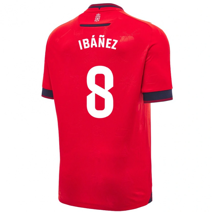 Danxen Mujer Camiseta Pablo Ibáñez #8 Rojo Blanco 1ª Equipación 2024/25 La Camisa México