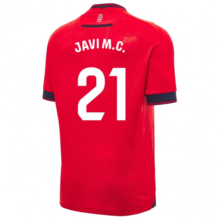 Danxen Mujer Camiseta Javi Martínez #21 Rojo Blanco 1ª Equipación 2024/25 La Camisa México