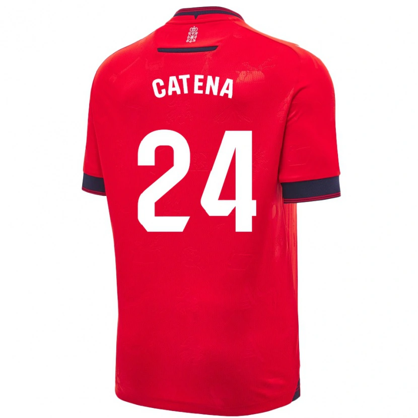 Danxen Mujer Camiseta Alejandro Catena #24 Rojo Blanco 1ª Equipación 2024/25 La Camisa México