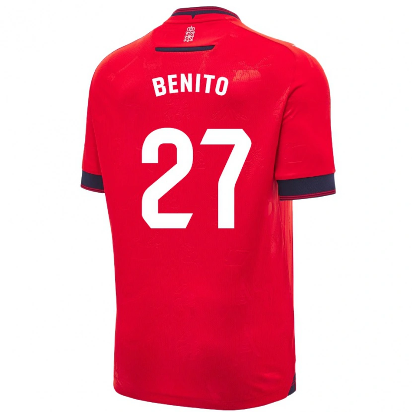 Danxen Mujer Camiseta Iker Benito #27 Rojo Blanco 1ª Equipación 2024/25 La Camisa México
