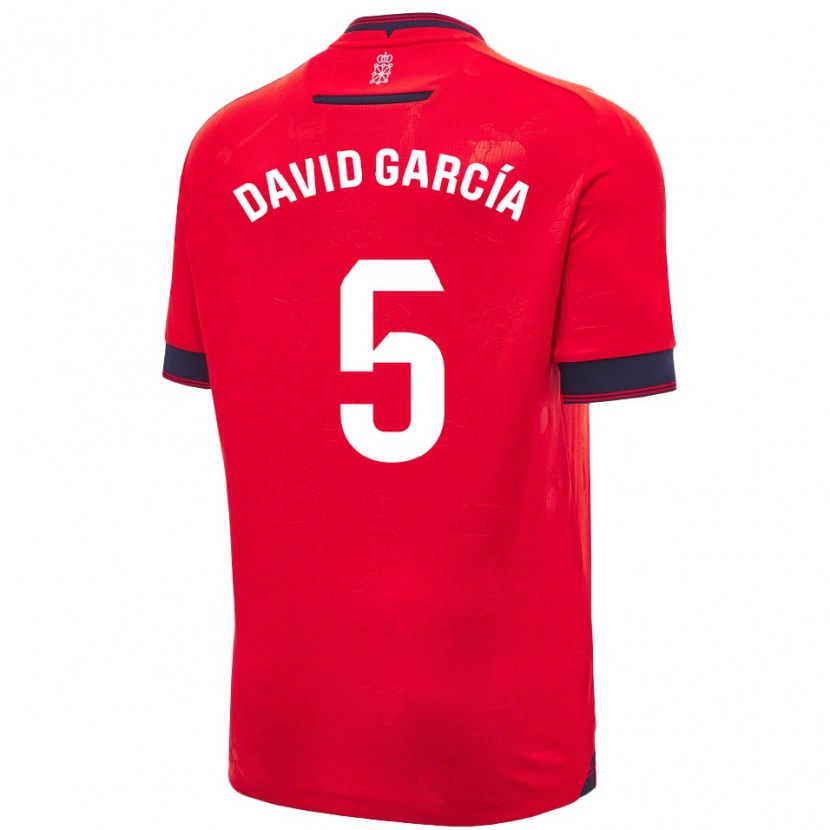 Danxen Mujer Camiseta David García #5 Rojo Blanco 1ª Equipación 2024/25 La Camisa México