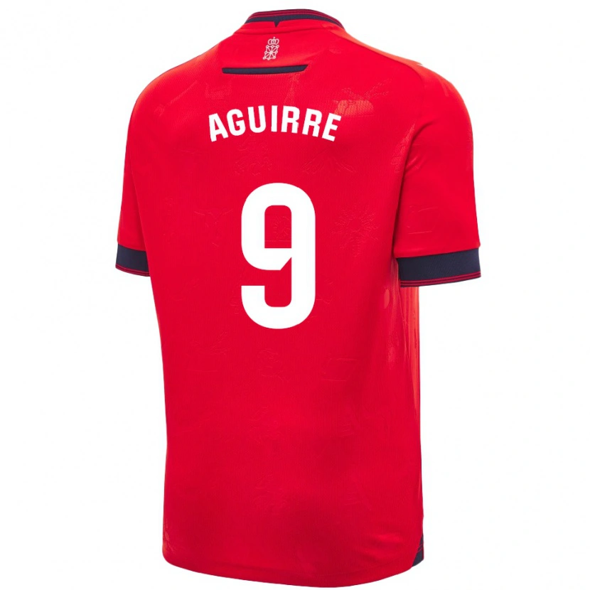 Danxen Mujer Camiseta Jorge Aguirre #9 Rojo Blanco 1ª Equipación 2024/25 La Camisa México