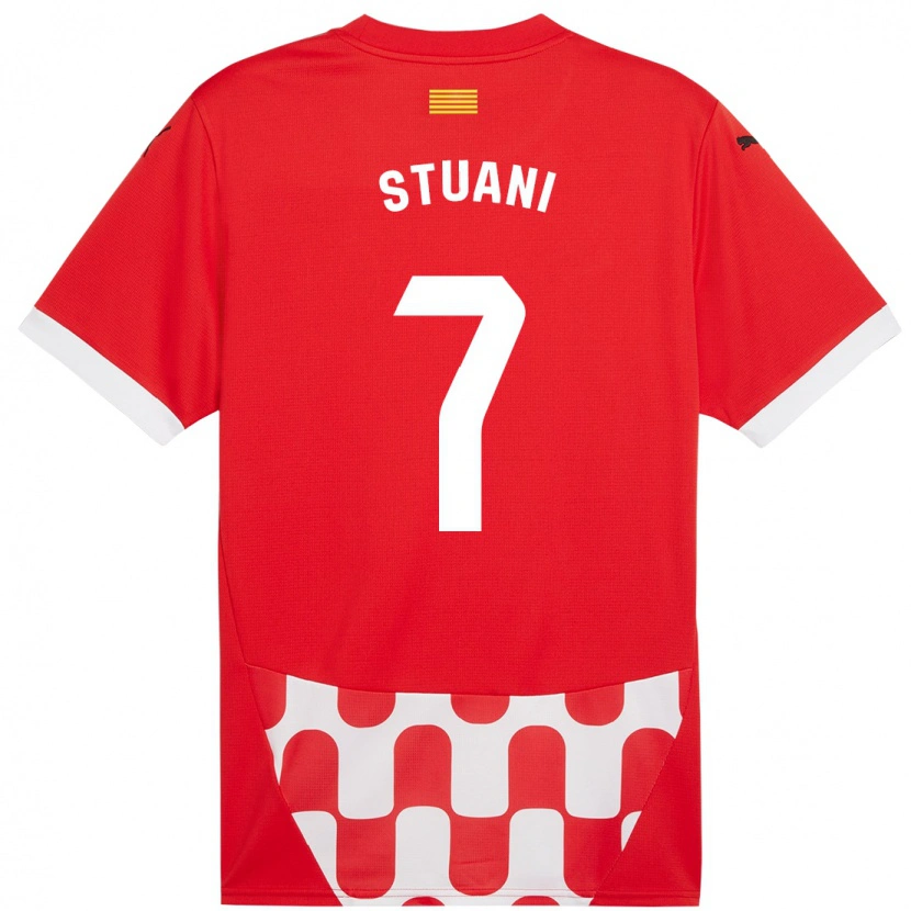 Danxen Mujer Camiseta Cristhian Stuani #7 Rojo Blanco 1ª Equipación 2024/25 La Camisa México