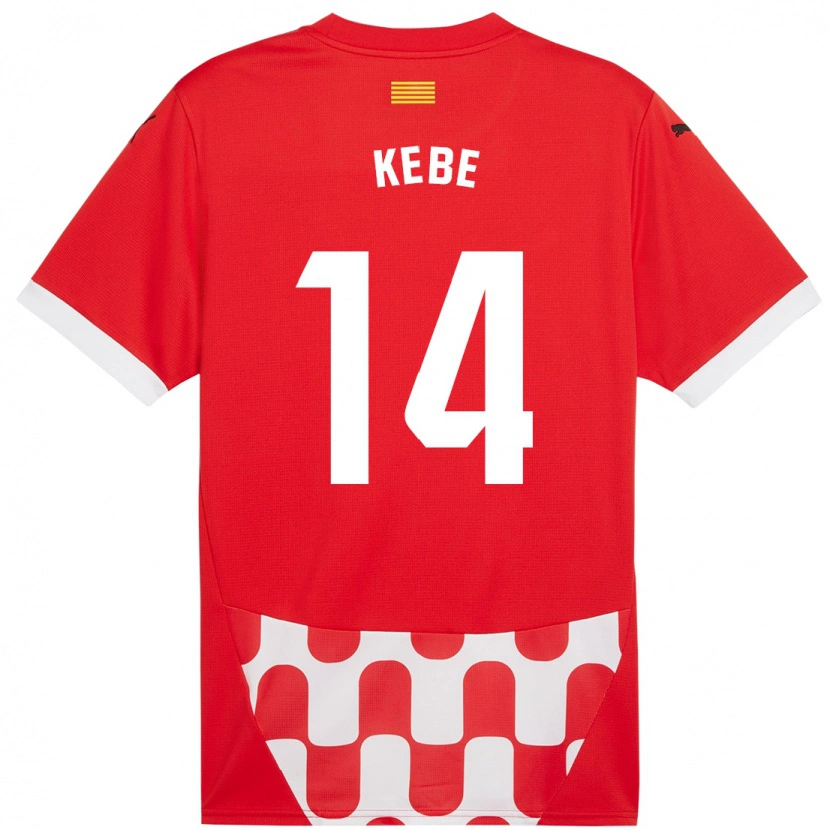 Danxen Mujer Camiseta Moussa Kébé #14 Rojo Blanco 1ª Equipación 2024/25 La Camisa México