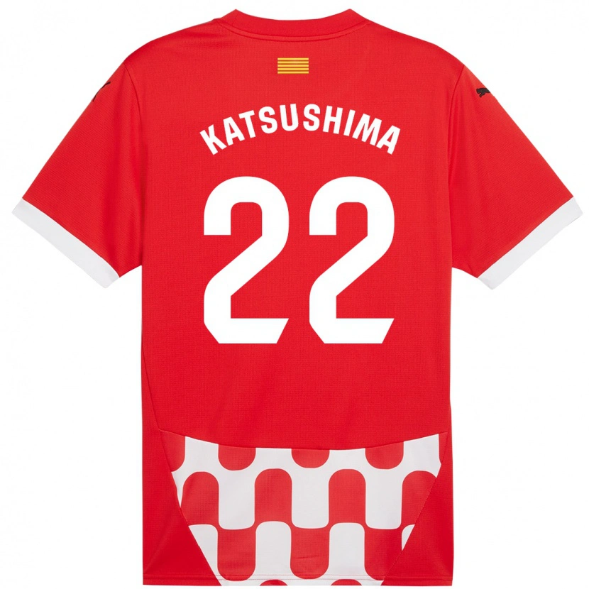 Danxen Mujer Camiseta Shinnosuke Katsushima #22 Rojo Blanco 1ª Equipación 2024/25 La Camisa México