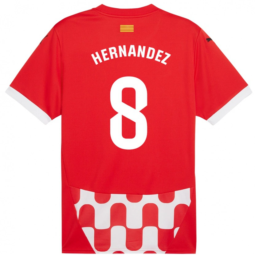 Danxen Mujer Camiseta Sofia Hernández #8 Rojo Blanco 1ª Equipación 2024/25 La Camisa México