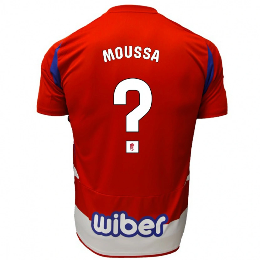 Danxen Mujer Camiseta Ismael Mahamadou Moussa #0 Rojo Blanco Azul 1ª Equipación 2024/25 La Camisa México