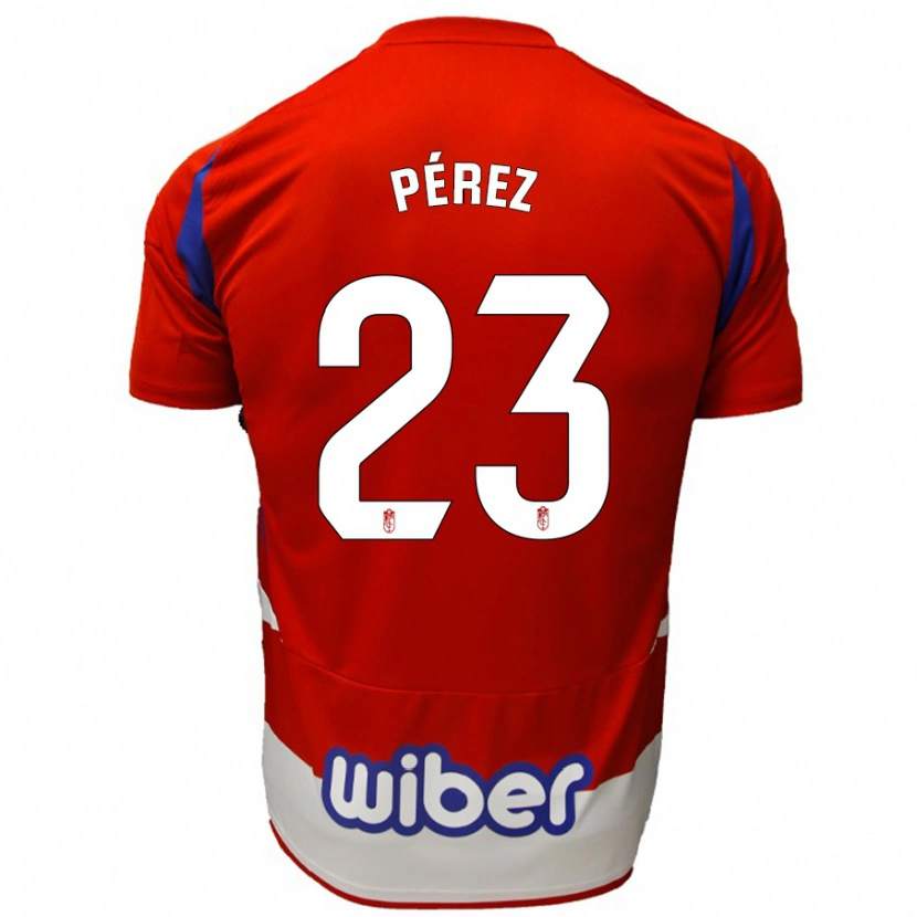 Danxen Mujer Camiseta Lucas Pérez #23 Rojo Blanco Azul 1ª Equipación 2024/25 La Camisa México