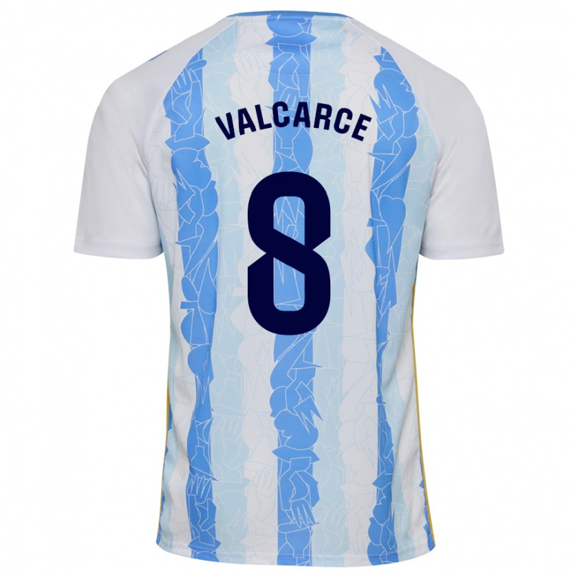 Danxen Mujer Camiseta Alejandro Valcarce #8 Blanco Azul 1ª Equipación 2024/25 La Camisa México