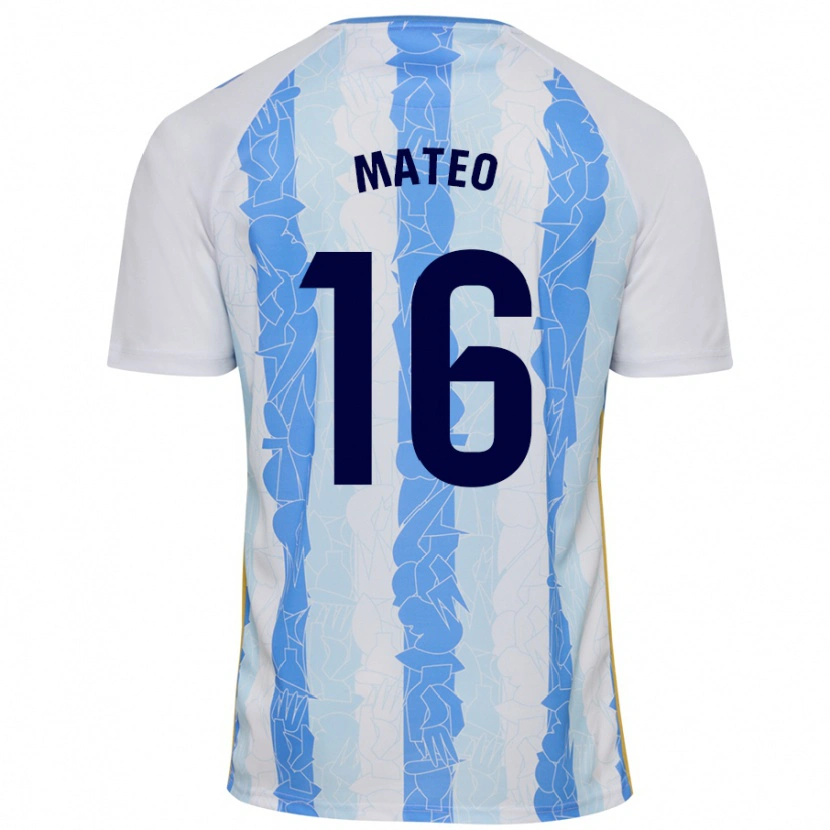 Danxen Mujer Camiseta Ángel Mateo #16 Blanco Azul 1ª Equipación 2024/25 La Camisa México