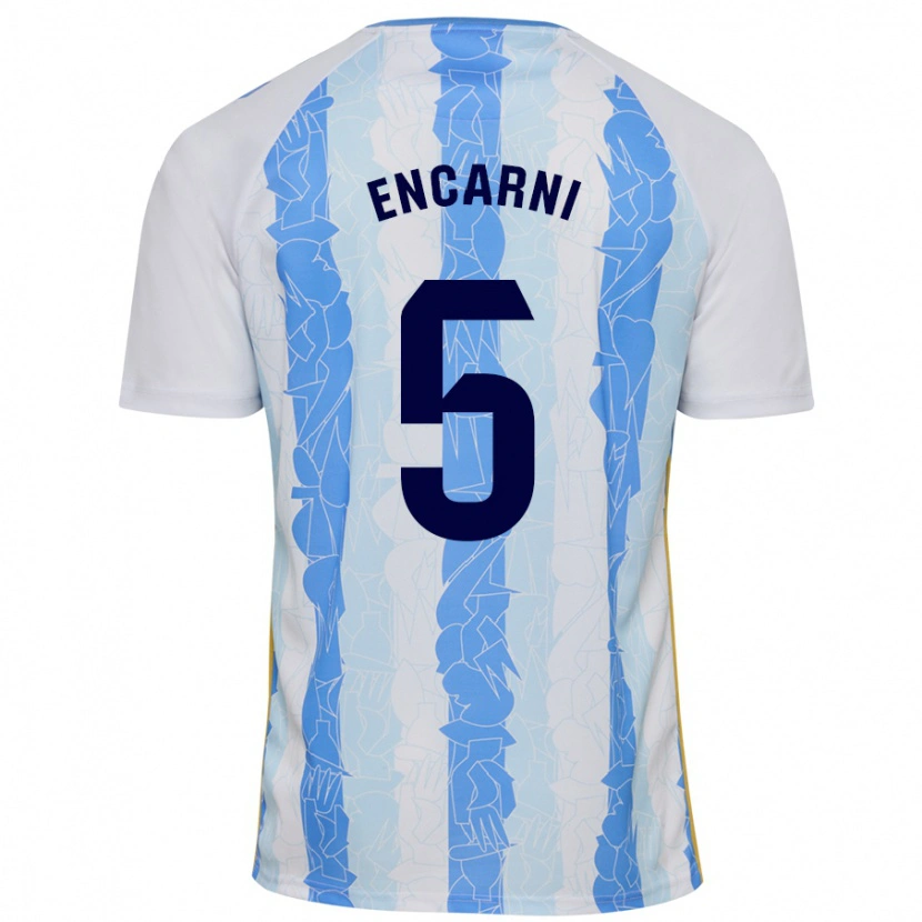 Danxen Mujer Camiseta Encarni #5 Blanco Azul 1ª Equipación 2024/25 La Camisa México