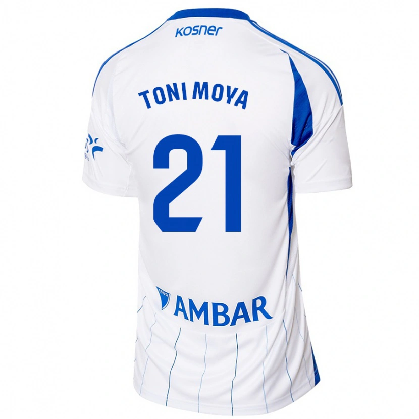 Danxen Mujer Camiseta Toni Moya #21 Rojo Blanco 1ª Equipación 2024/25 La Camisa México