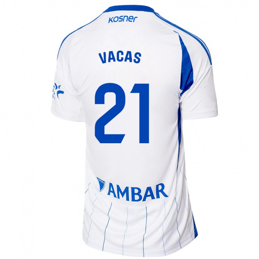 Danxen Mujer Camiseta Óscar Vacas #21 Rojo Blanco 1ª Equipación 2024/25 La Camisa México