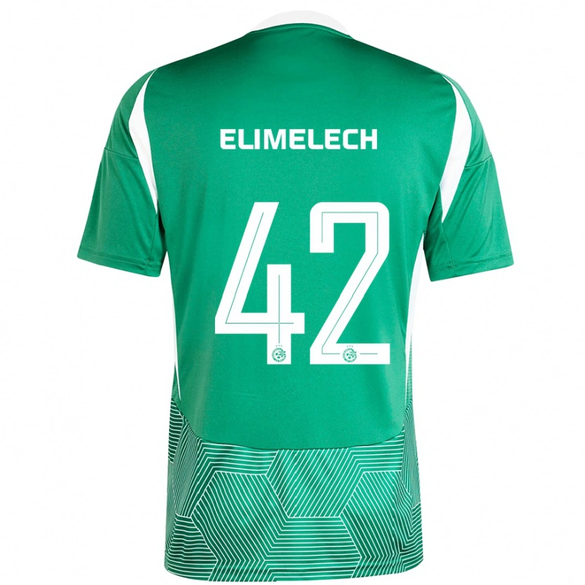 Danxen Mujer Camiseta Roey Elimelech #42 Verde Blanco 1ª Equipación 2024/25 La Camisa México