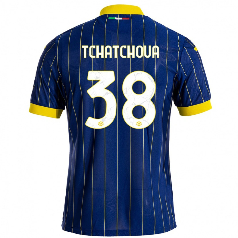Danxen Mujer Camiseta Jackson Tchatchoua #38 Azul Amarillo 1ª Equipación 2024/25 La Camisa México