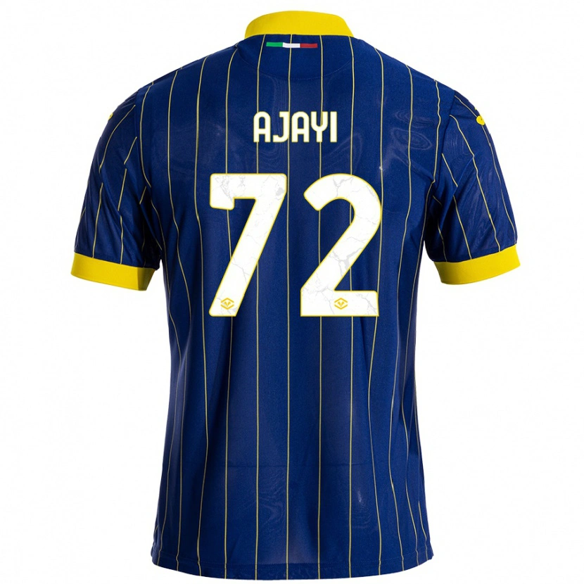 Danxen Mujer Camiseta Junior Ajayi #72 Azul Amarillo 1ª Equipación 2024/25 La Camisa México