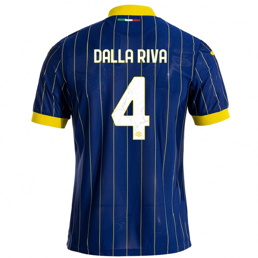 Danxen Mujer Camiseta Stefano Dalla Riva #4 Azul Amarillo 1ª Equipación 2024/25 La Camisa México