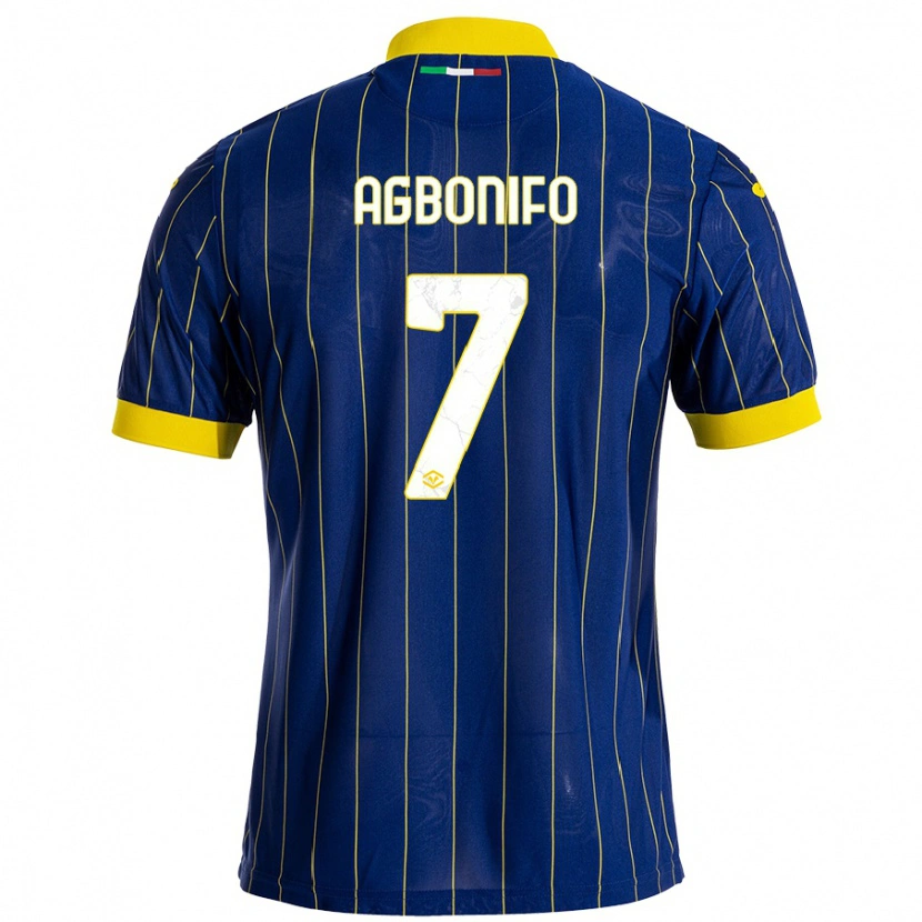Danxen Mujer Camiseta Richi Agbonifo #7 Azul Amarillo 1ª Equipación 2024/25 La Camisa México
