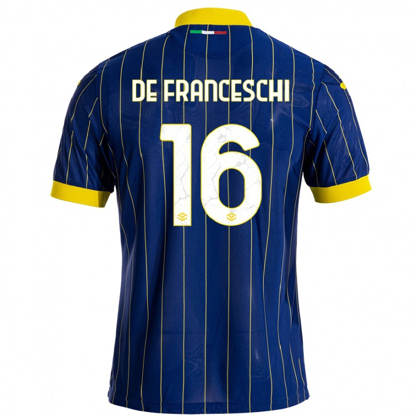 Danxen Mujer Camiseta Edoardo De Franceschi #16 Azul Amarillo 1ª Equipación 2024/25 La Camisa México