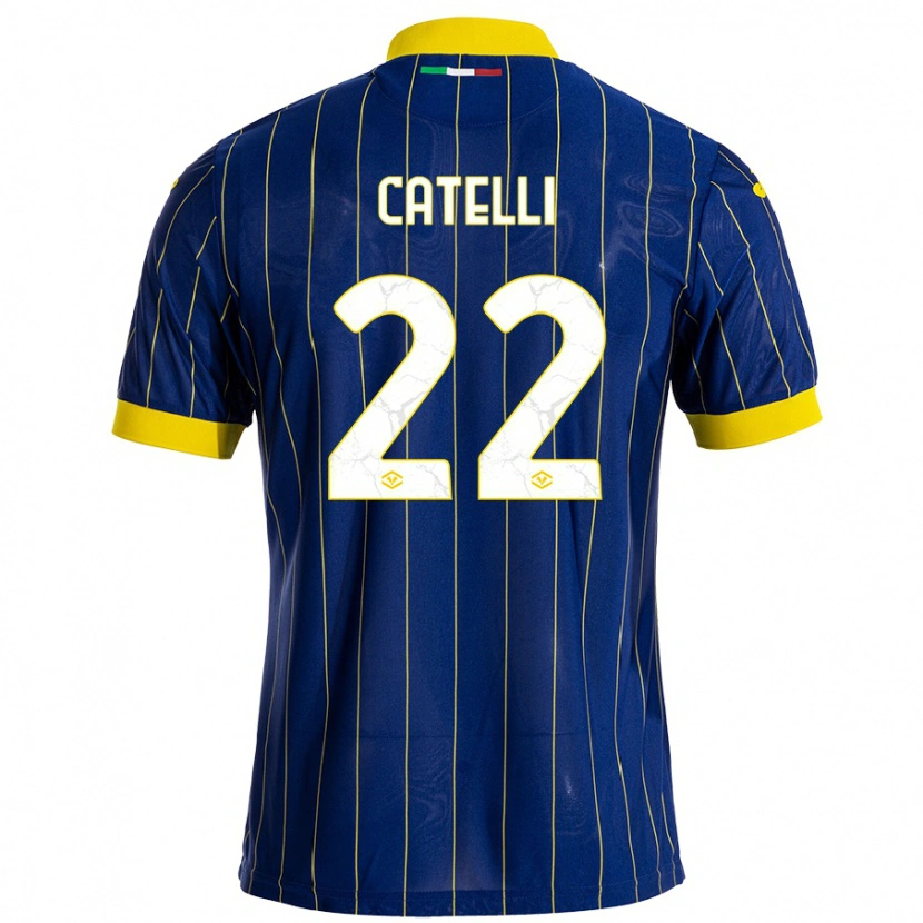 Danxen Mujer Camiseta Anna Catelli #22 Azul Amarillo 1ª Equipación 2024/25 La Camisa México