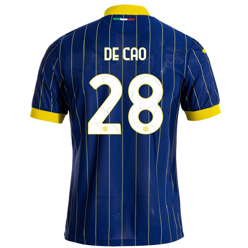 Danxen Mujer Camiseta Elena De Cao #28 Azul Amarillo 1ª Equipación 2024/25 La Camisa México