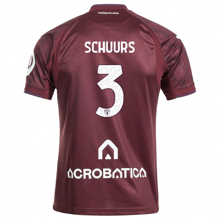 Danxen Mujer Camiseta Perr Schuurs #3 Granate Blanco 1ª Equipación 2024/25 La Camisa México