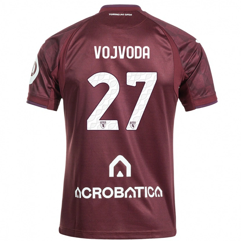 Danxen Mujer Camiseta Mërgim Vojvoda #27 Granate Blanco 1ª Equipación 2024/25 La Camisa México