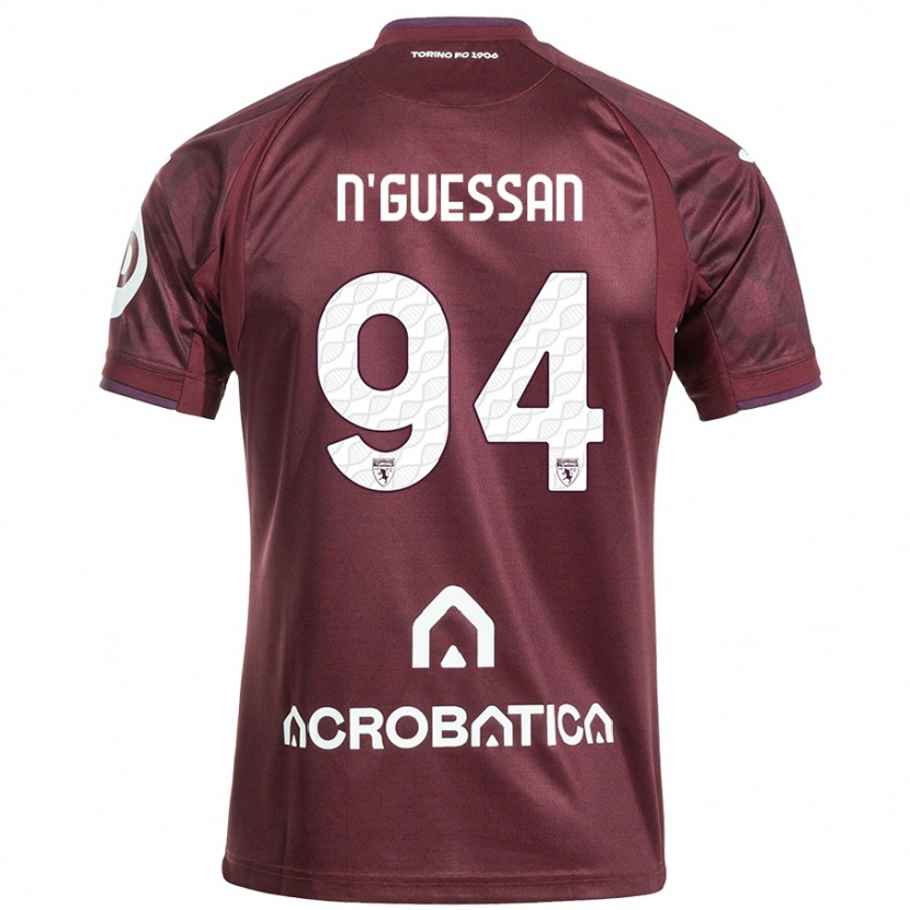 Danxen Mujer Camiseta Ange Caumenan N'guessan #94 Granate Blanco 1ª Equipación 2024/25 La Camisa México
